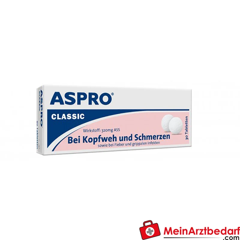 KLO01 ASPRO Classic ASS 320 mg Tabletten 60 St., Schmerzmittel bei Kopfschmerzen und Migräne